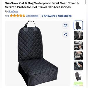 Black Waterproof Dog Car Seat Cover